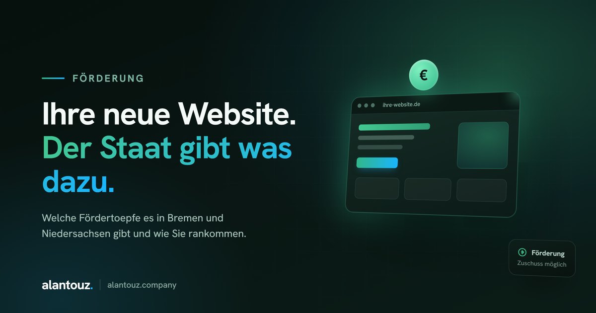 Illustration: finanzielle Förderung und Zuschuss für die Website eines Betriebs