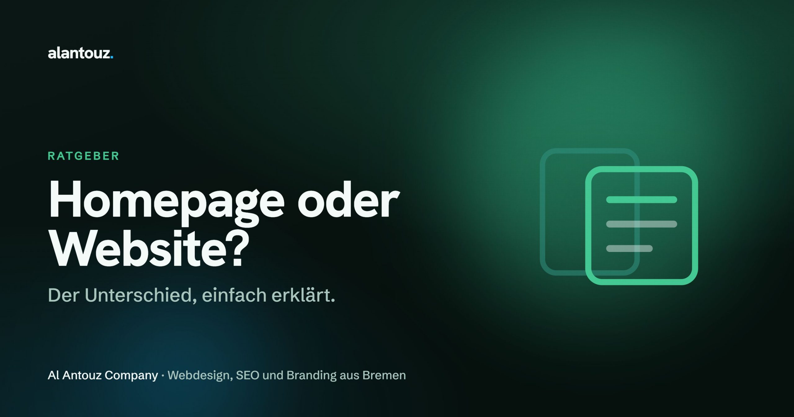 Illustration einer einzelnen Startseite, die sich zu einer vollständigen mehrseitigen Website mit verbundenen Unterseiten entfaltet