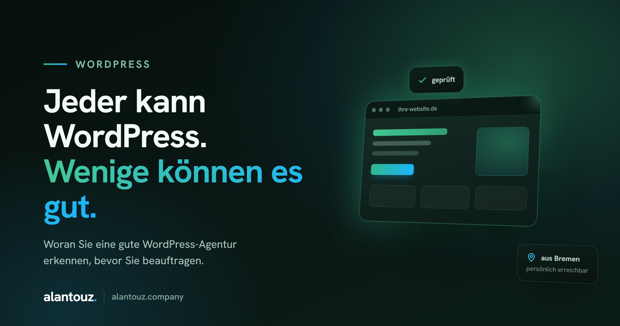 WordPress-Agentur, Beitragsbild von Al Antouz Company aus Bremen